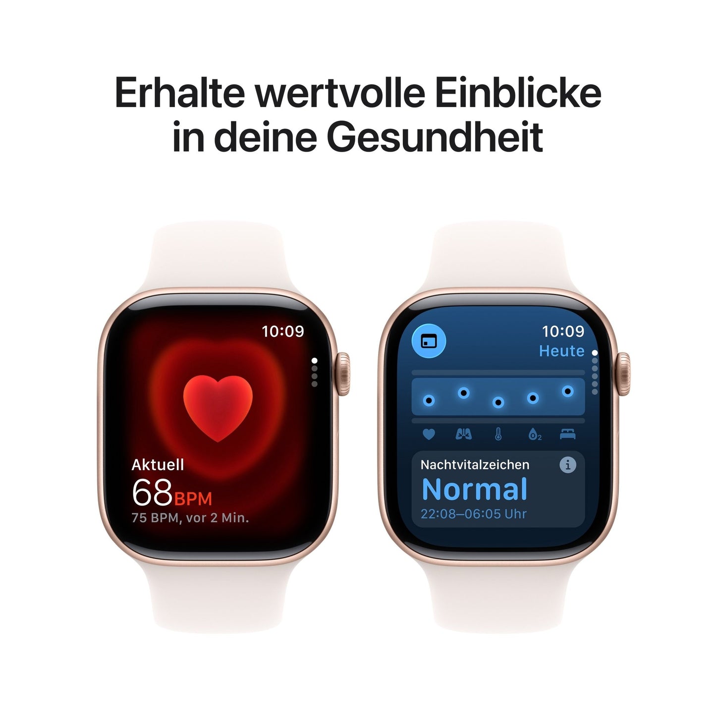 Apple Watch Series 11 GPS 46mm Roségold Aluminium Case mit Hellrosa Sportarmband - M/L