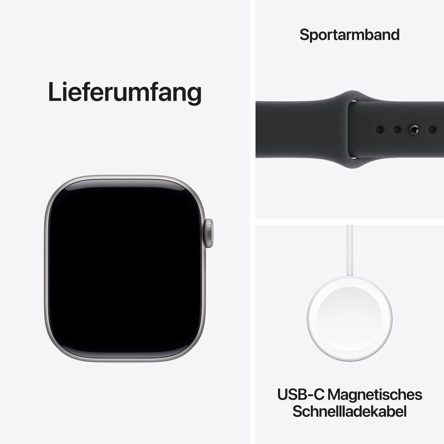 Apple Watch Series 11 GPS + Cellular 46mm Space Grey Aluminium Case mit Schwarzem Sportarmband - M/L