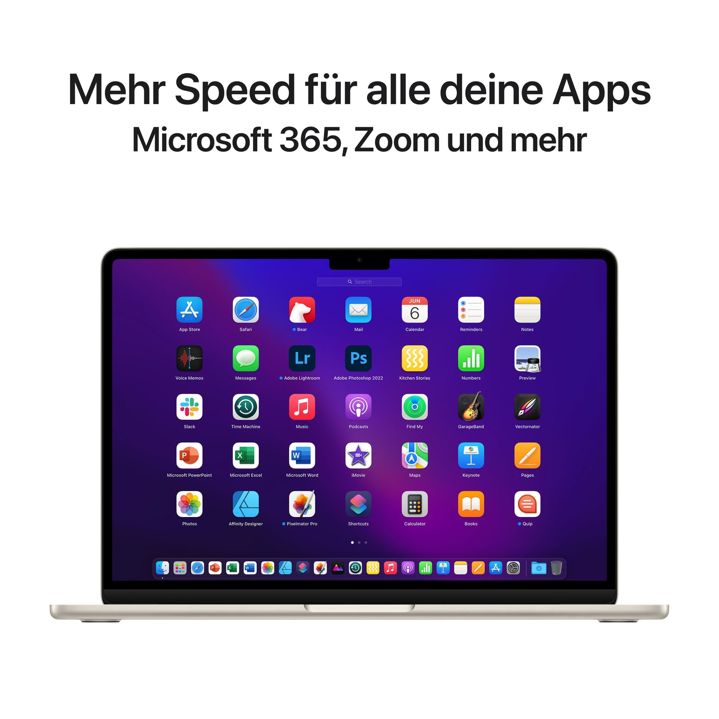 MacBook Air 13 Zoll mit M2 Chip, 8-Core CPU und 8-Core GPU, 16GB, 256GB SSD, polarstern - gebraucht