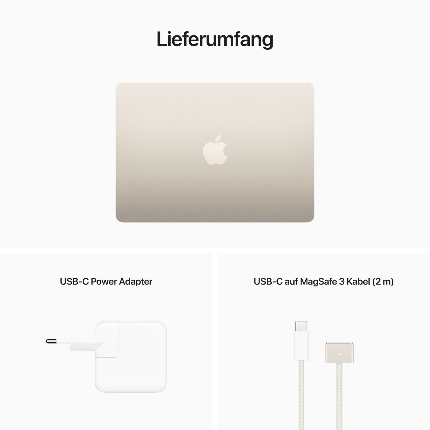 MacBook Air 13 Zoll mit M2 Chip, 8-Core CPU und 8-Core GPU, 16GB, 256GB SSD, polarstern - gebraucht