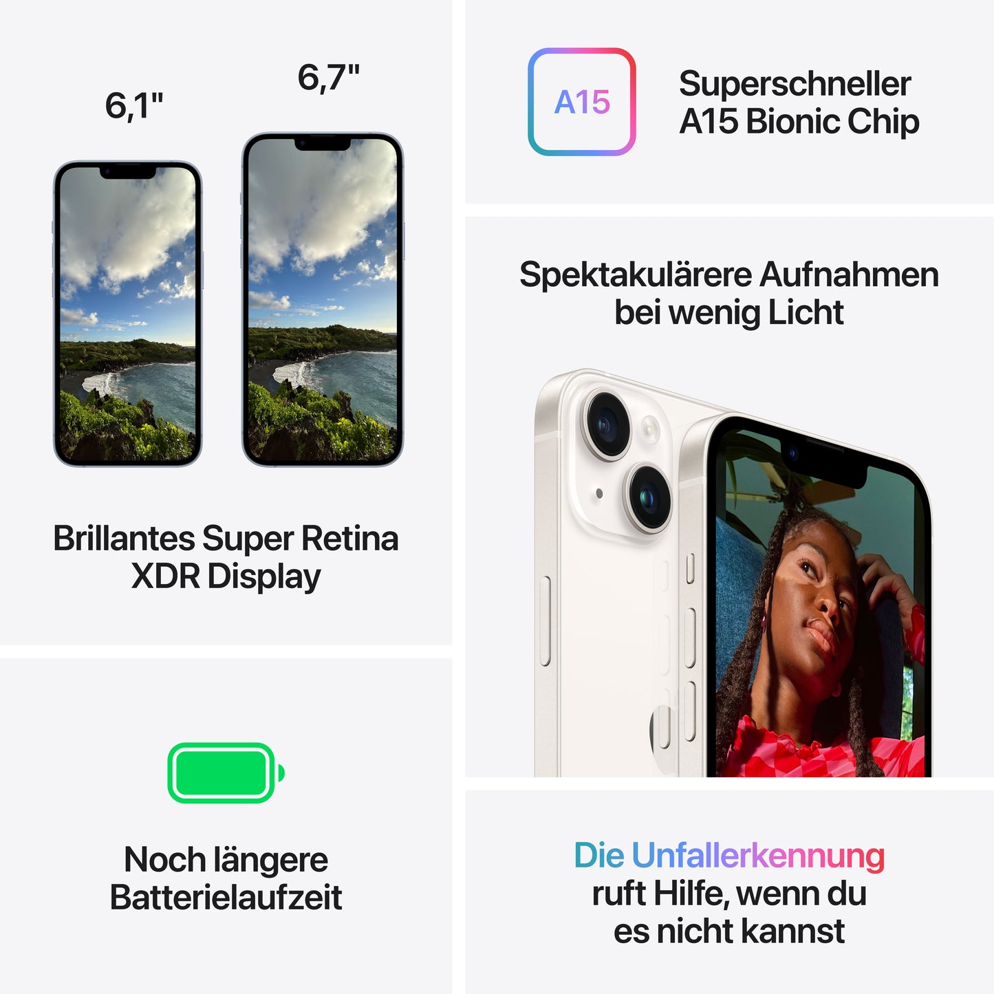 iPhone 14, 256GB, sternenlicht - gebraucht