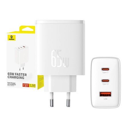 Baseus OS-Cube Pro 2xUSB-C + USB-A, 65W (weiss)