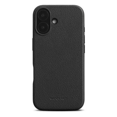 Woolnut Lederhülle für iPhone 16 Schwarz