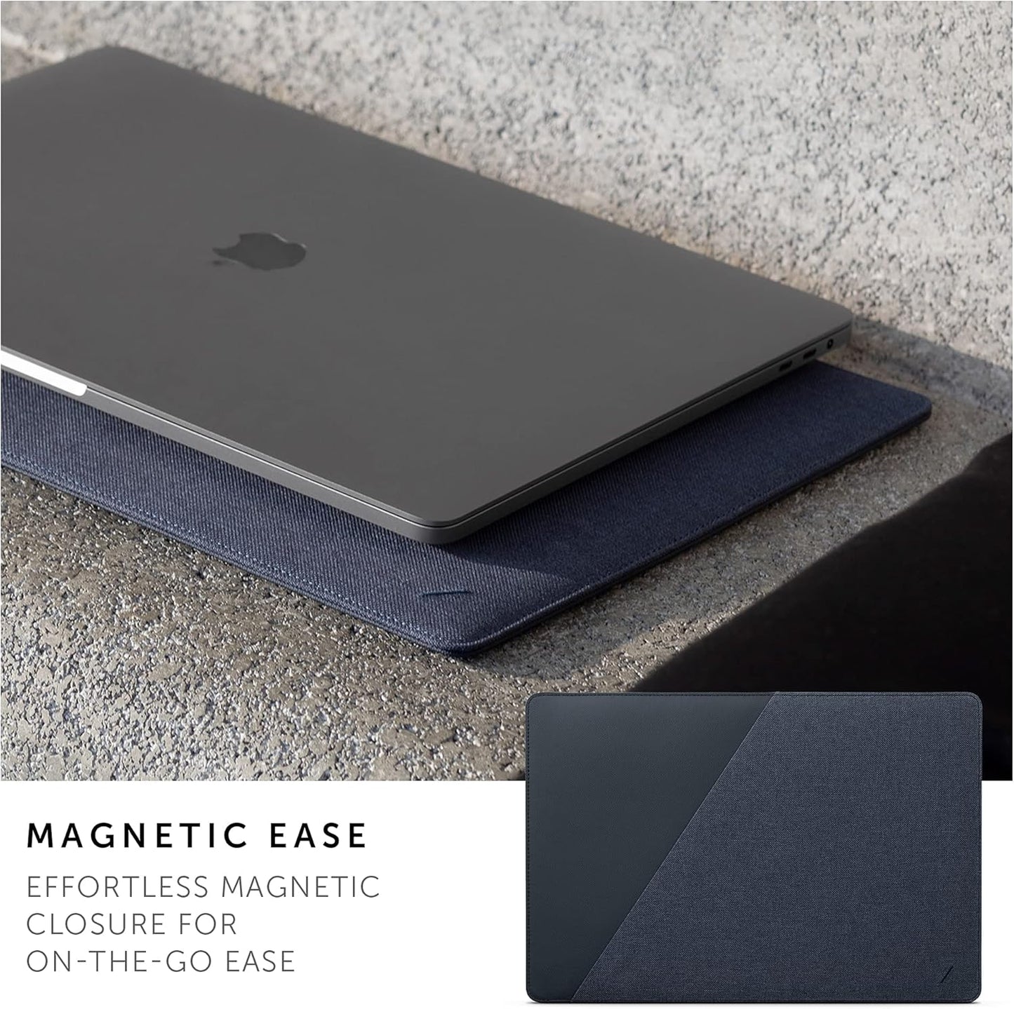 Native Union Stow Slim Sleeve mit Magnetverschluss, 13 Zoll MacBook, indigoblau