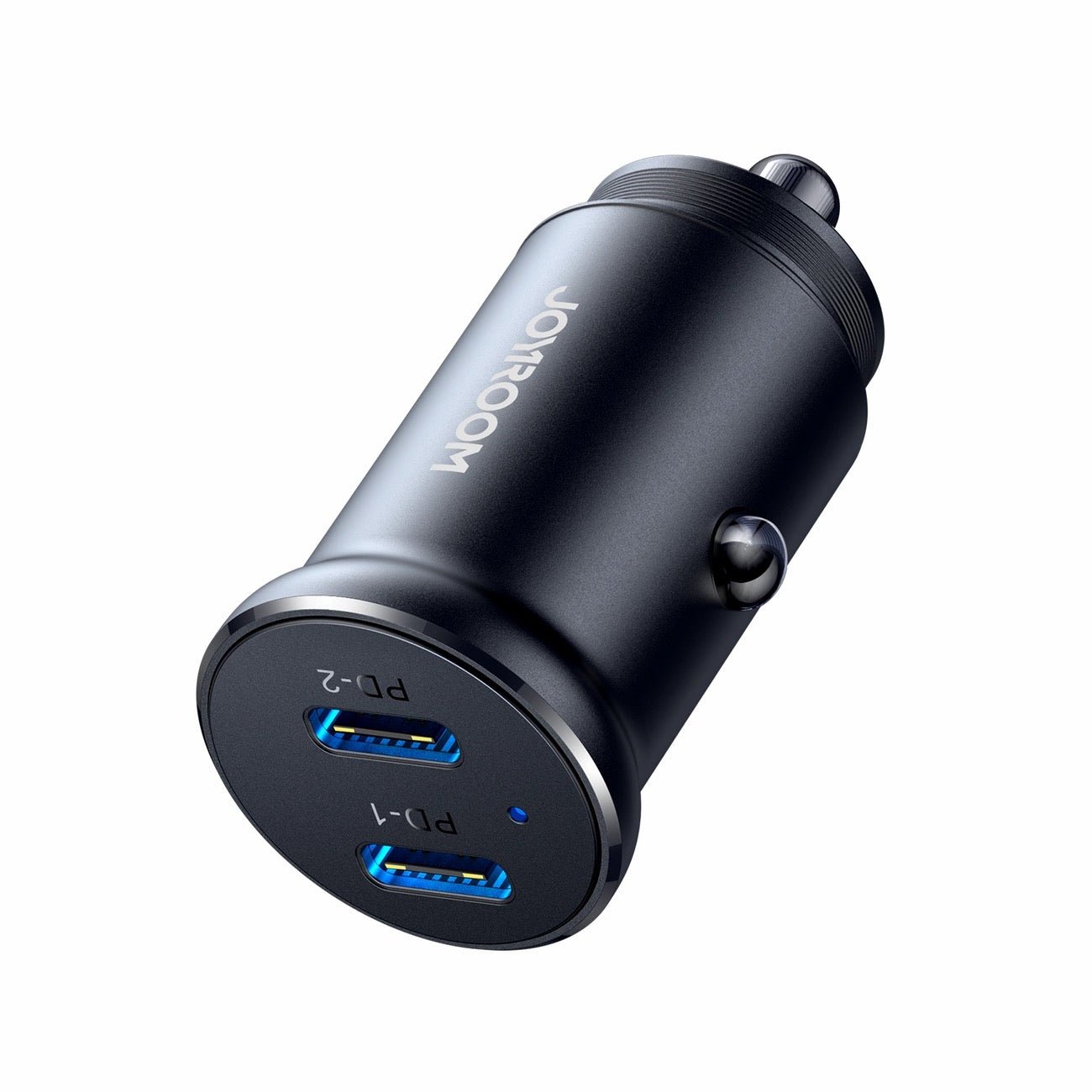 Joyroom 30W 2x USB-C mini car charger metal - black