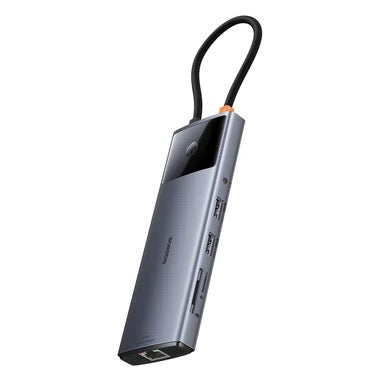 Baseus HUB 11in1 Baseus Metal Gleam Series USB-C to USB-C PD / USB-C / 3x USB-A / HDMI / AUX / RJ-45 / SD TF - gray