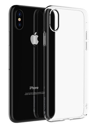 Die Comma Hard Jacket Case Transparent für das iPhone Xs Max von Comma schützt Ihr Gerät stilvoll - eine durchsichtige Polycarbonat-Hülle, die das Apple-Logo und die Dual-Kamera perfekt zur Geltung bringt.