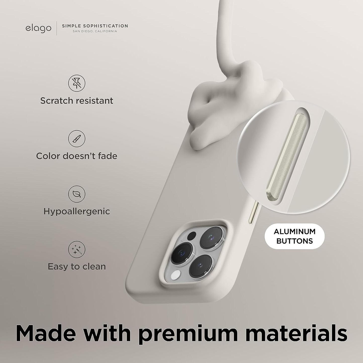 Elago Clear MAGNETIC SILICONE CASE for iPhone 16e (2025) - Stone