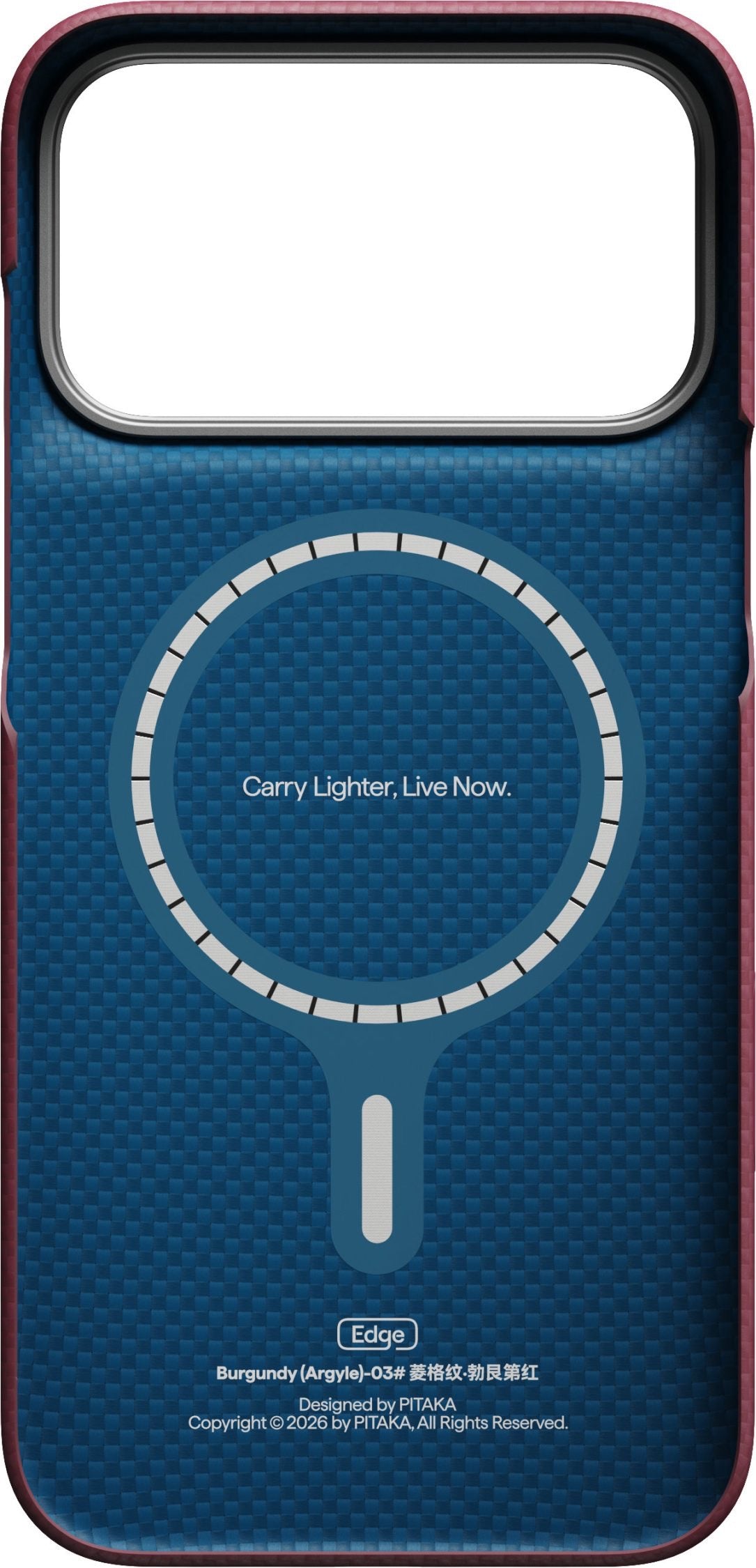 Pitaka Edge Case iPhone 17 Pro Max/18 Pro Max Burgundy Argyle