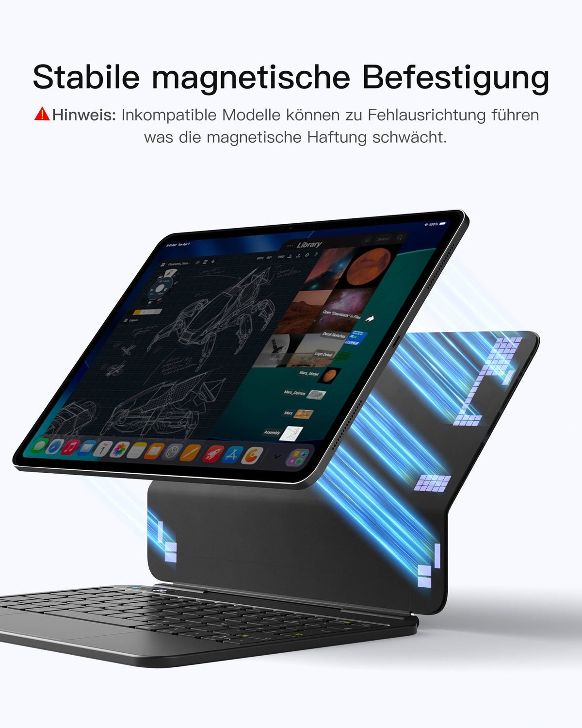 Inateck NeoMagic Premium Keyboard mit Track-Pad iPad iPad Air 11“ 2020-2026 / iPad Pro 11“ 2018-2022 - Schwarz
