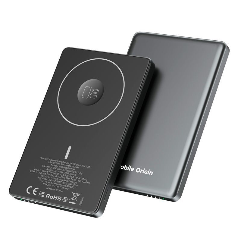 Mobile Origin Magsafe Powerbank mit Watch Charger  - Space Grau