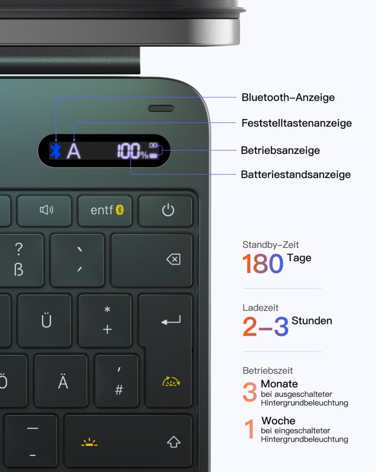 Inateck NeoMagic Premium Keyboard mit Track-Pad iPad iPad Air 13“ 2024-2026 - Schwarz