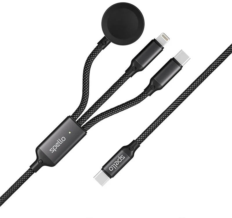 Spello 3in1 Reiseladekabel - Schwarz