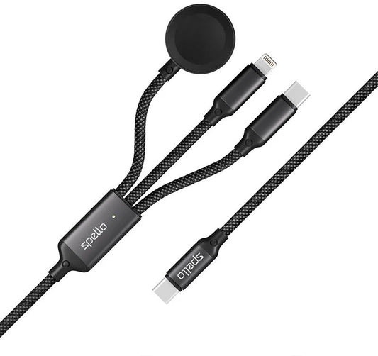Spello 3in1 Reiseladekabel - Schwarz