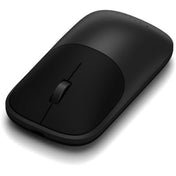 Die Satechi Slim EX Wireless Mouse in Space Black, die leicht schräg vor einem weißen Hintergrund präsentiert wird, verfügt über ein Scrollrad und vereint modernen Stil mit dem ergonomischen Design von Satechi für eine komfortable kabellose Nutzung.