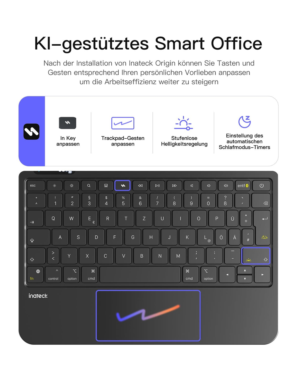 Inateck NeoMagic Premium Keyboard mit Track-Pad iPad iPad Air 11“ 2020-2026 / iPad Pro 11“ 2018-2022 - Schwarz