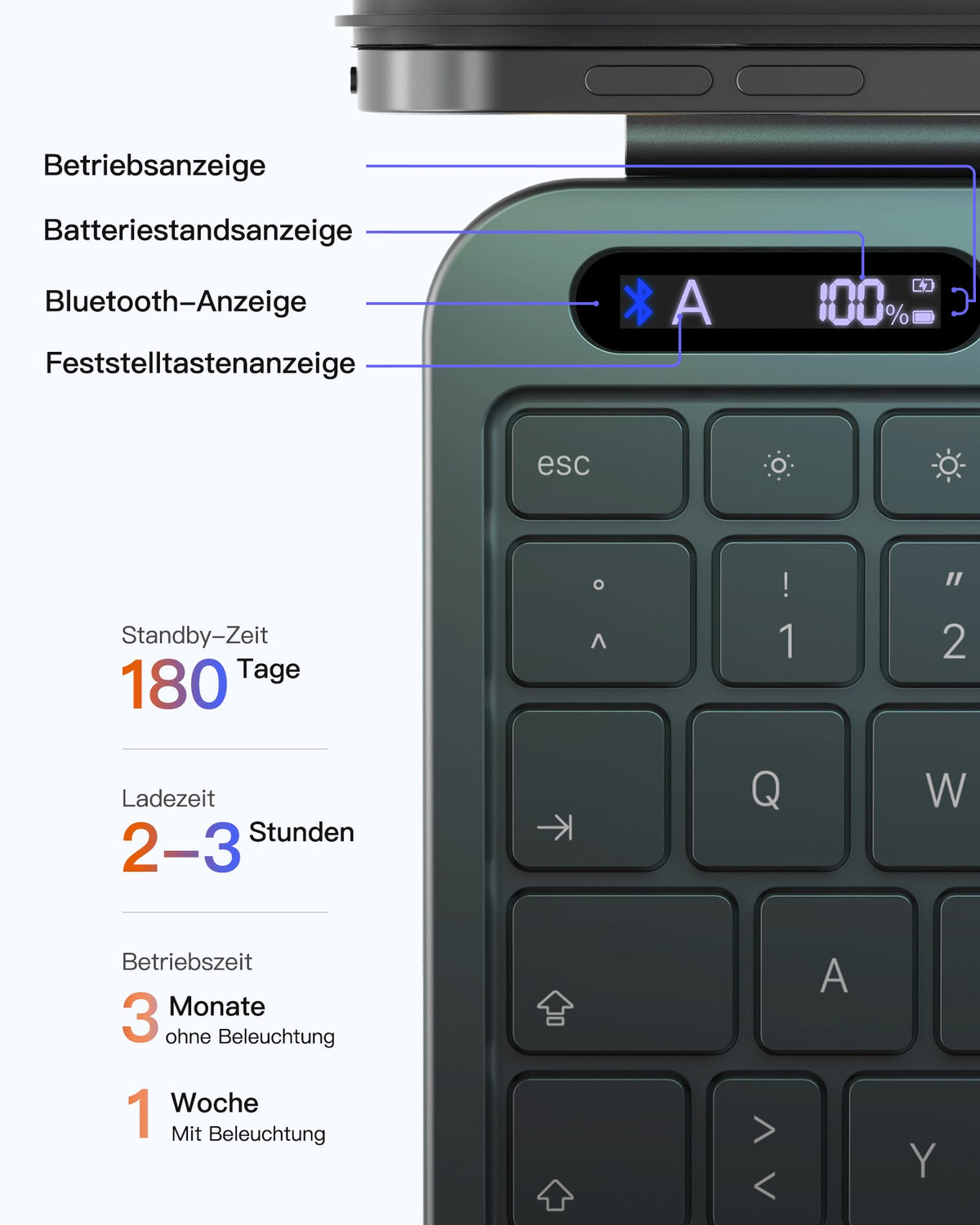 Inateck NeoMagic Premium Keyboard mit Track-Pad iPad iPad Air 11“ 2020-2026 / iPad Pro 11“ 2018-2022 - Schwarz