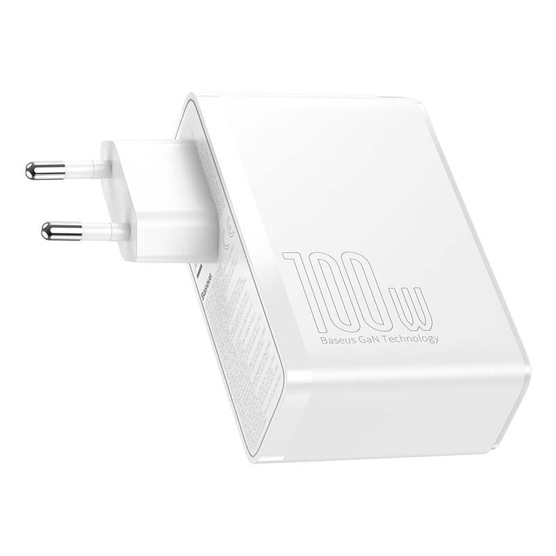 Baseus GaN2 Pro 100W Netzteil mit 2x USB-C und 2x USB-A inklusive 1m USB-C auf USB-C Kabel