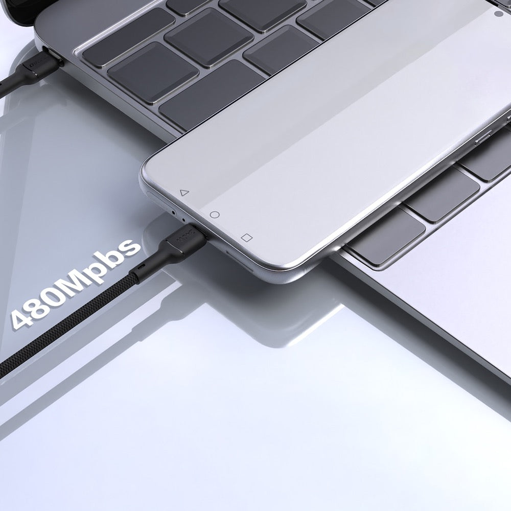 Dudao Premium USB-C auf USB-C 2m Kabel 240W USB 2.0 - Schwarz