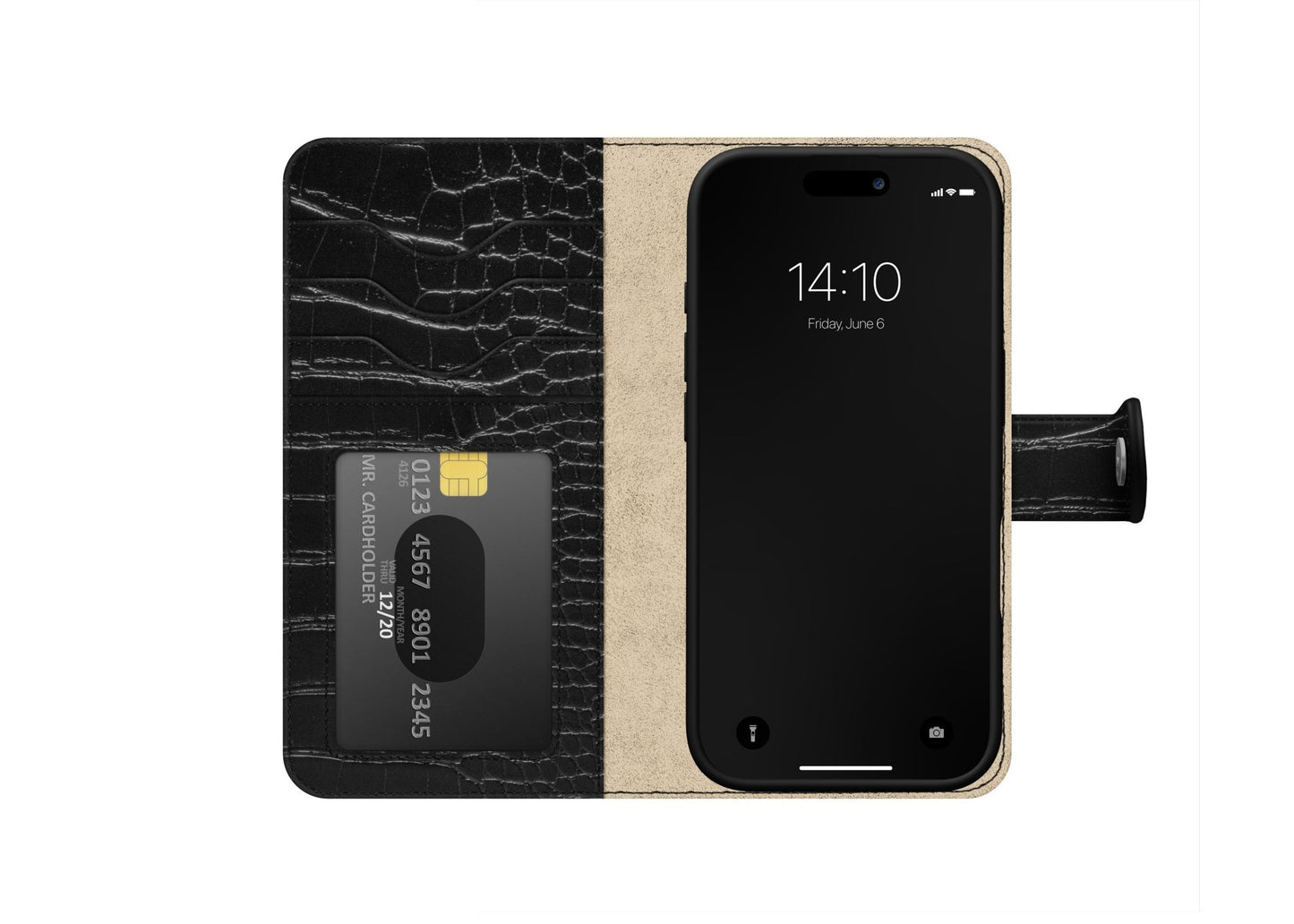 Ideal of Sweden Magnet Wallet+ MagSafe iPhone 17 Pro - Schwarz Kroko