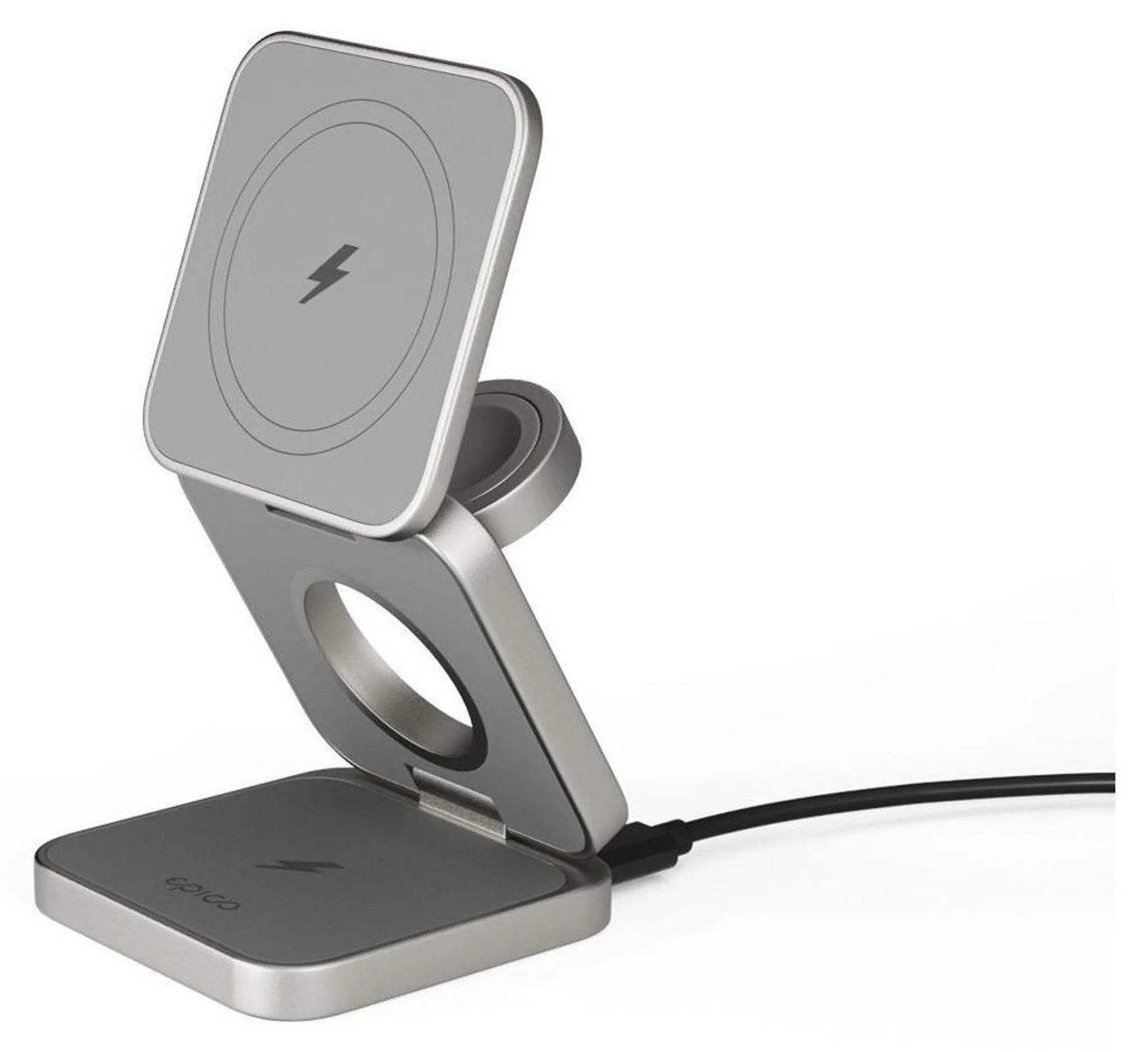 Epico UltraBase EF45 3in1 Fold Alu Mag+ Wireless Charging Stand - titanium