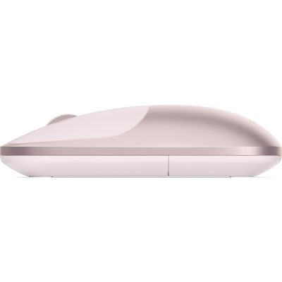 Eine Seitenansicht der Satechi Slim EX Wireless Mouse in der Farbe „Blush“ mit dem schlanken und ergonomischen Design von Satechi, auf der das Scrollrad und zwei vordere Tasten zu sehen sind.