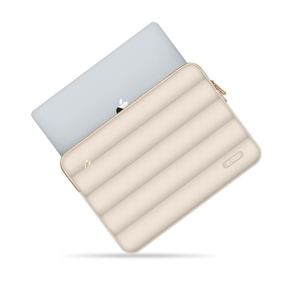 Tech-Protect Puffy Sleeve für MacBook Air/Pro 13“/14“ inklusive Organizer -  Beige 