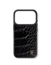 Ideal of Sweden MagSafe Veganlederhülle iPhone 17 Pro - Schwarz Kroko