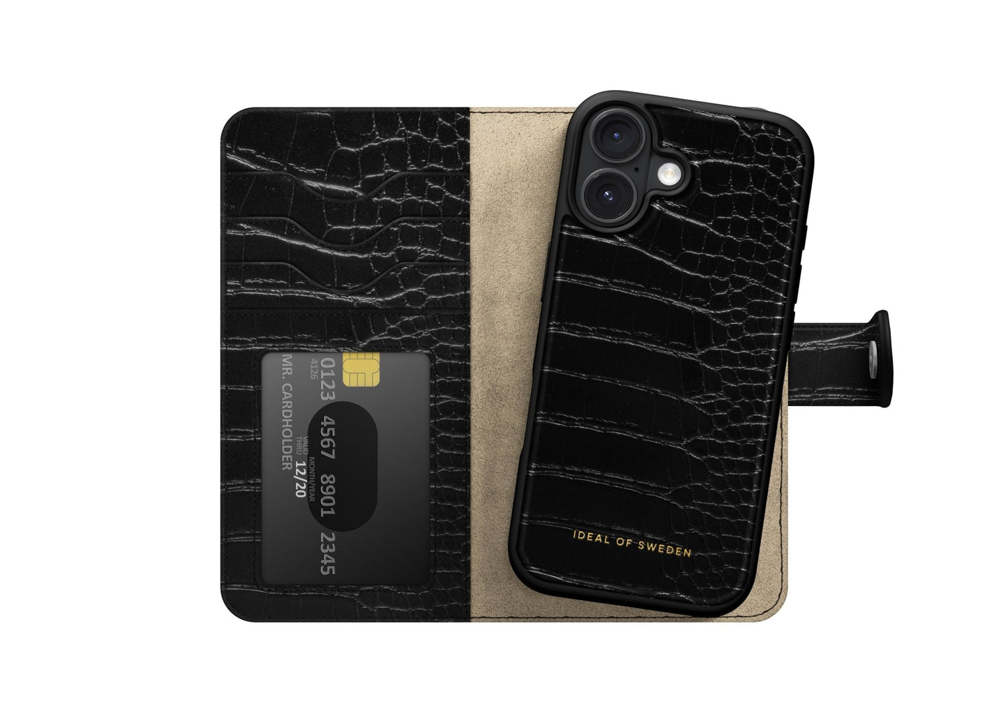 Ideal of Sweden Magnet Wallet+ MagSafe iPhone 17 - Schwarz Kroko