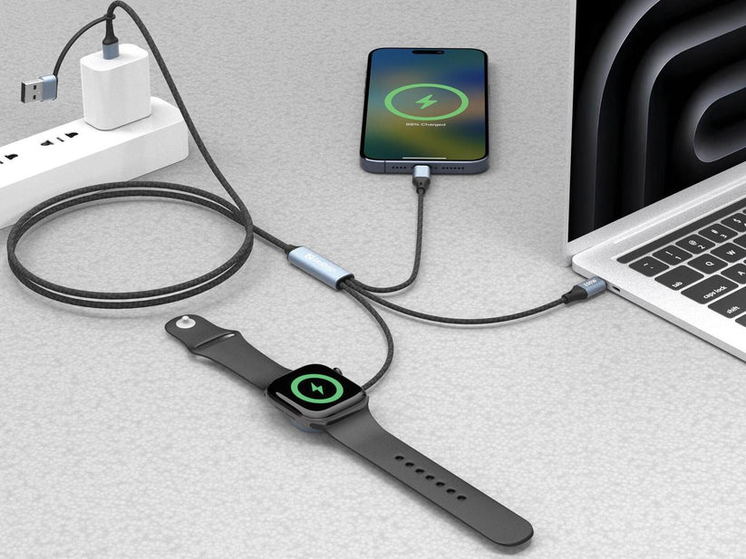 SANDBERG 3in1 Reiseladekabel 100W mit Datenübertragungsfunktion