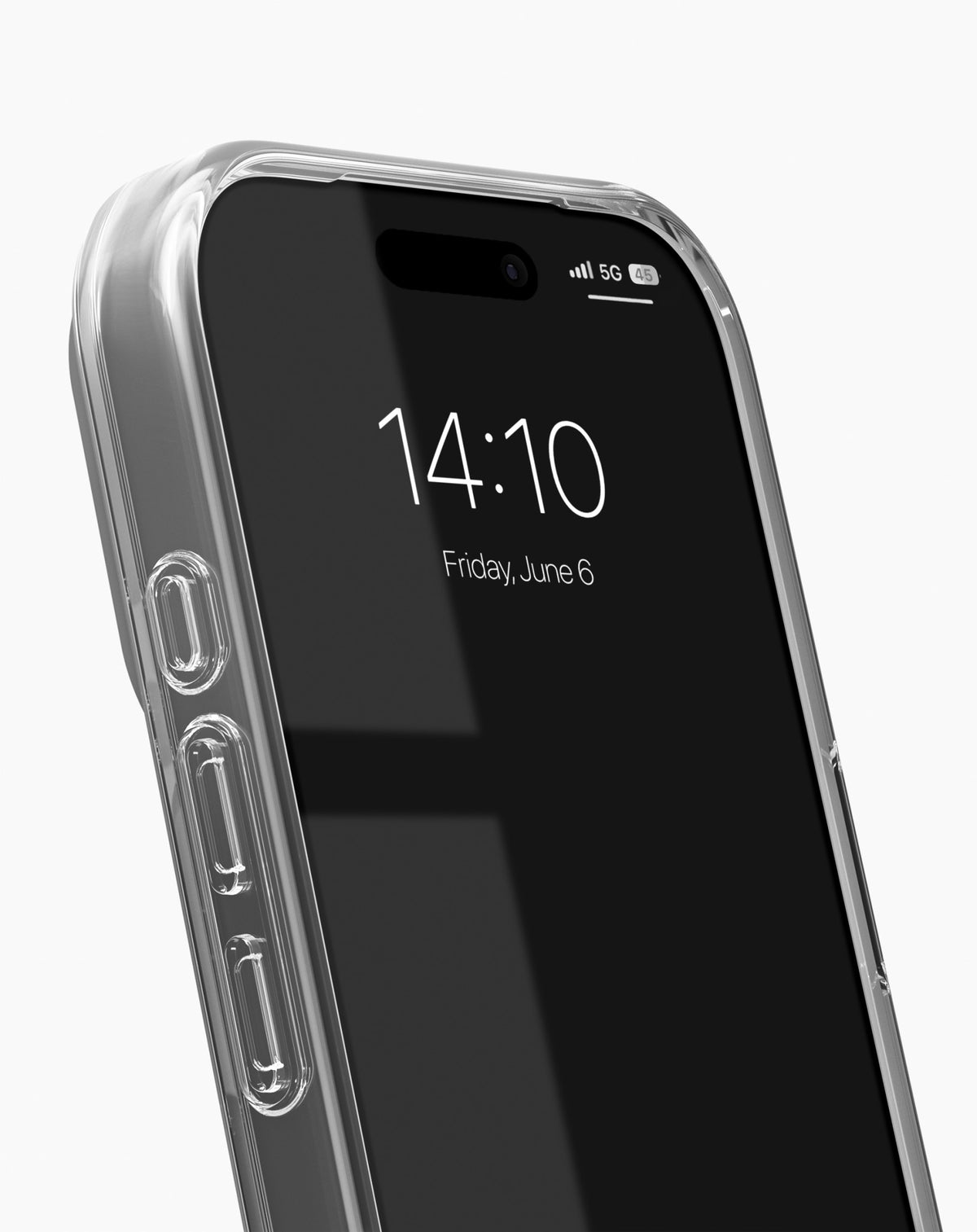 Ein Smartphone in der „Ideal of Sweden“-Hülle mit MagSafe für das iPhone 17 Pro/18 Pro – Leo Ombre zeigt die Uhrzeit 14:10 Uhr und das Datum Freitag, den 6. Juni an. Das Smartphone zeigt ein 5G-Signal und ein Akkusymbol an, wobei auf dem Bildschirm Reflexionen zu sehen sind.