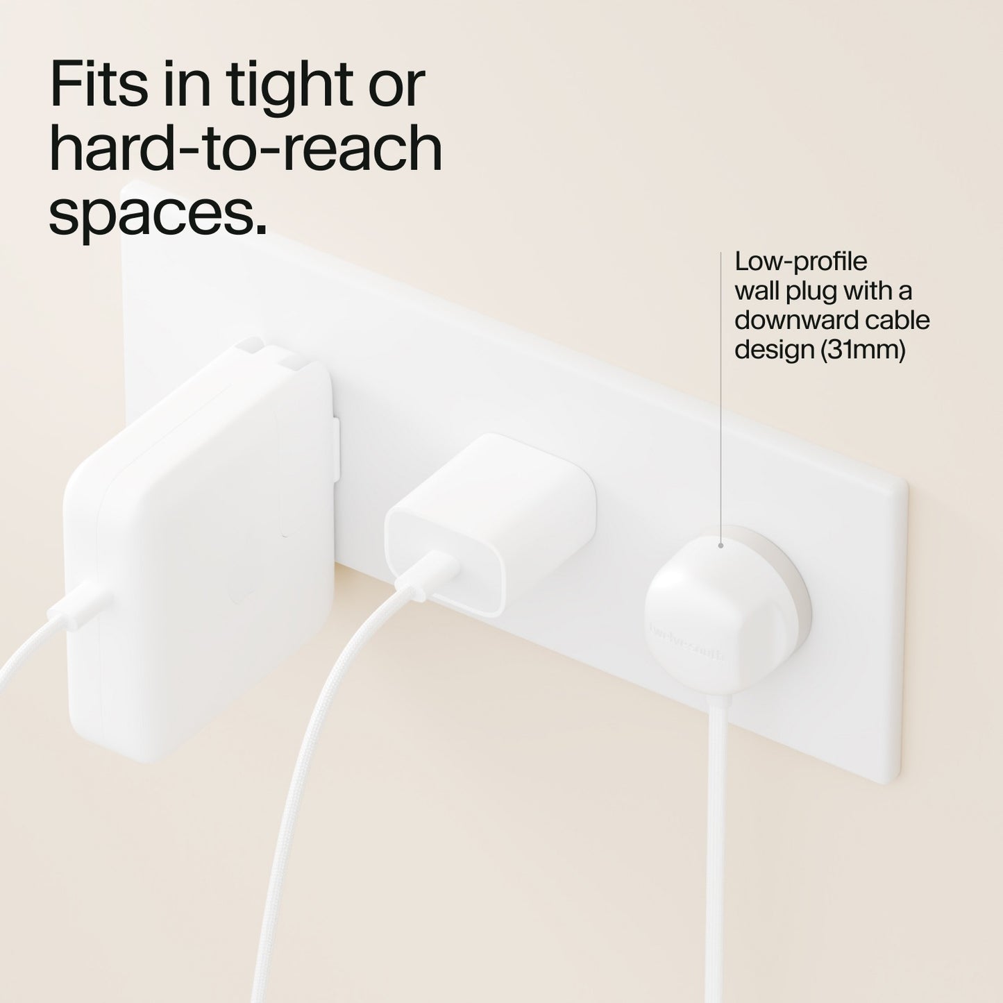 Twelve South PowerCord 30W USB-C 1,2m - Weiß/Düne