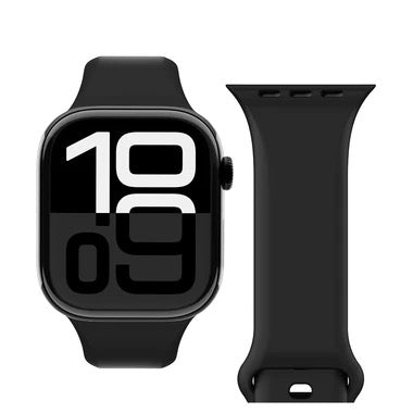 Vonmählen Classic 2 Silikonarmband für Apple Watch (42 / 44 / 45 / 49 mm), schwarz