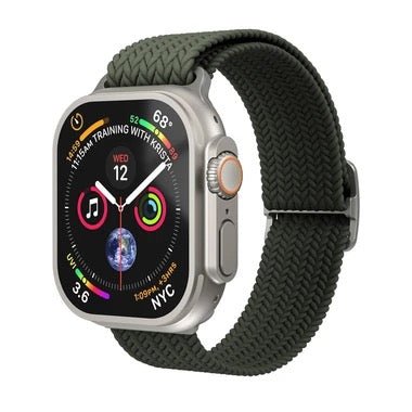 Vonmählen Woven-Armband für Apple Watch (42 / 44 / 45 / 49 mm), olivgrün