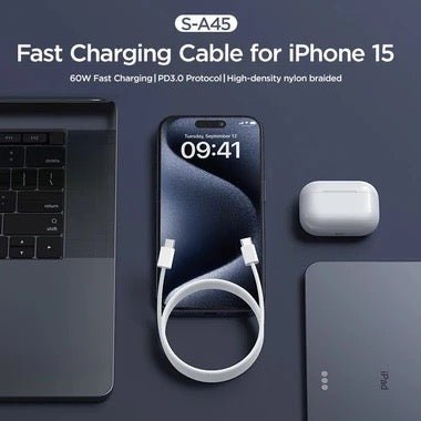 Joyroom USB-C auf USB-C 1m Kabel 60W USB 2.0
Weiß