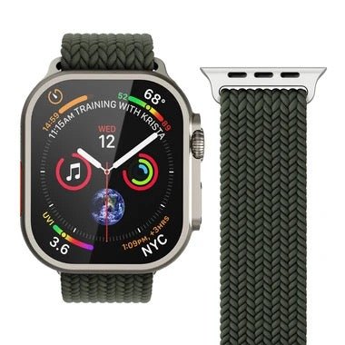 Vonmählen Woven-Armband für Apple Watch (42 / 44 / 45 / 49 mm), olivgrün