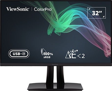 Viewsonic VP3256-4K ColorPro 32 Zoll 4K UHD Pantone validierter Monitor mit 65W USB-C, schwarz