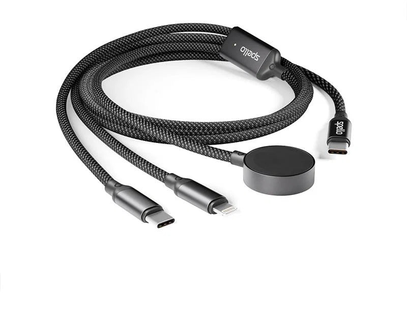 Spello 3in1 Reiseladekabel - Schwarz