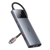 Baseus HUB 11in1 Baseus Metal Gleam Series USB-C to USB-C PD / USB-C / 3x USB-A / HDMI / AUX / RJ-45 / SD TF - gray