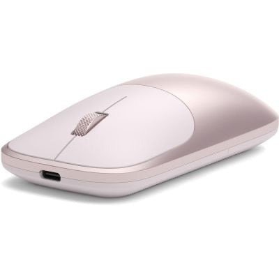 Die Satechi Slim EX Wireless Mouse (Blush) von Satechi ist eine elegante, kabellose Maus in einem hellrosa-silbernen Design. Sie verfügt über ein ergonomisches Design mit einem praktischen Scrollrad und einem USB-C-Ladeanschluss an der Vorderseite und verbindet so moderne Ästhetik mit komfortabler Bedienbarkeit für den Computeralltag.