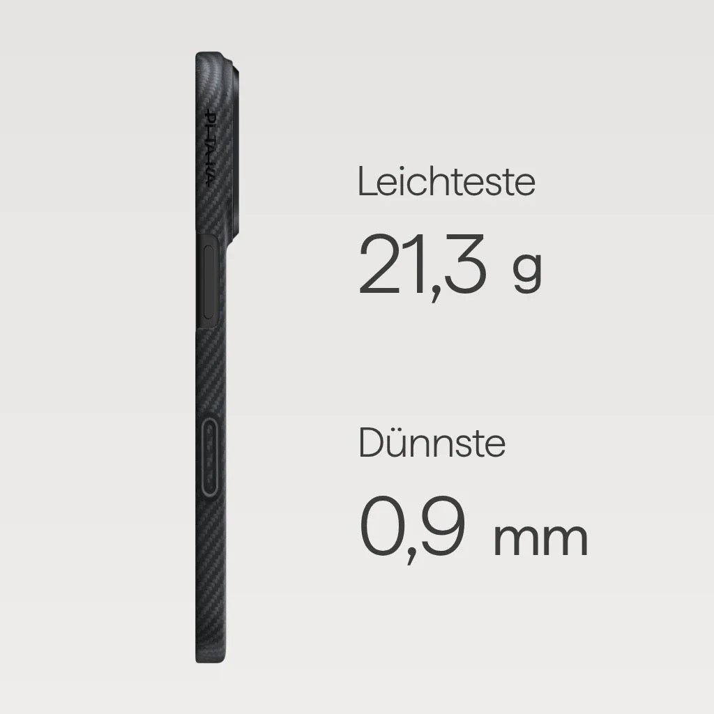 PITAKA Aramid Ultra Slim Case mit MagSafe, iPhone 17 Pro Max, Schwarz