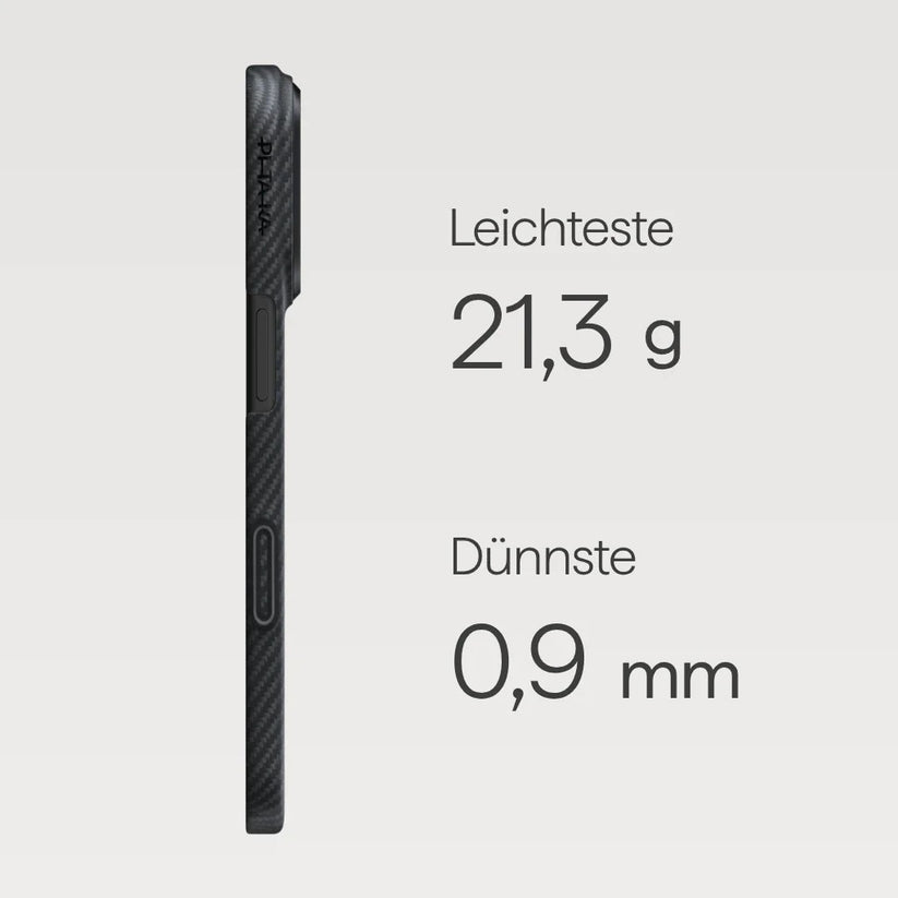 PITAKA Aramid Ultra Slim Case mit MagSafe, iPhone 17 Pro Max, Schwarz