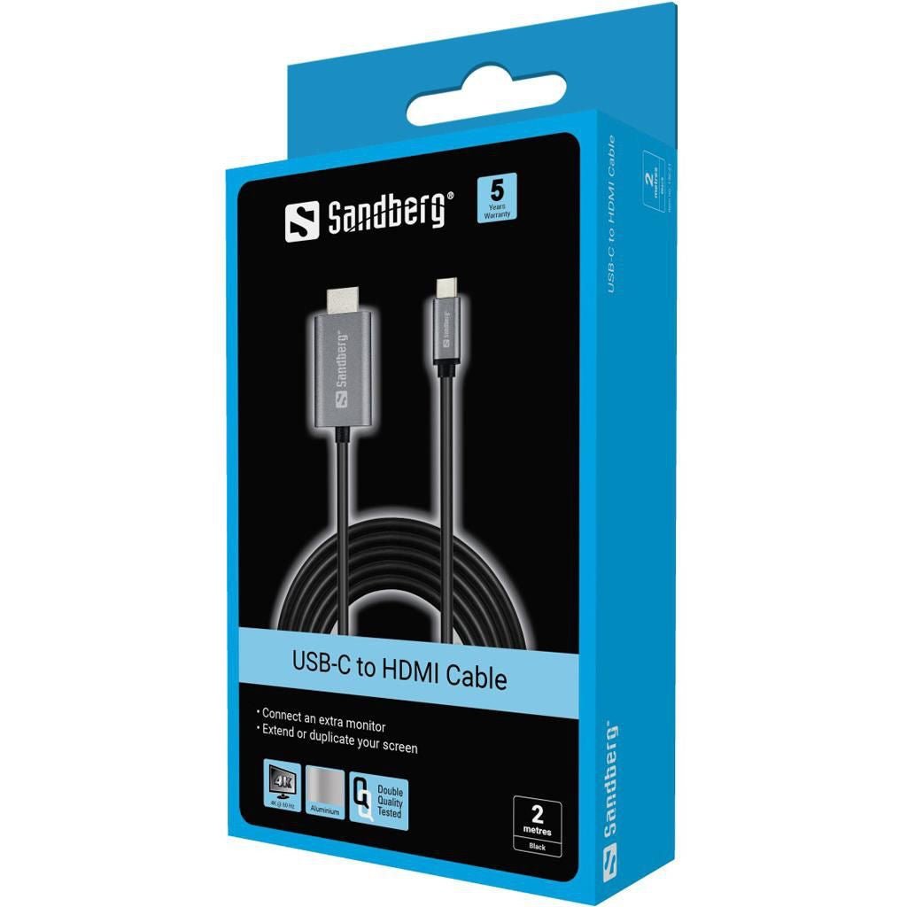SANDBERG USB-C auf HDMI Kabel 2m