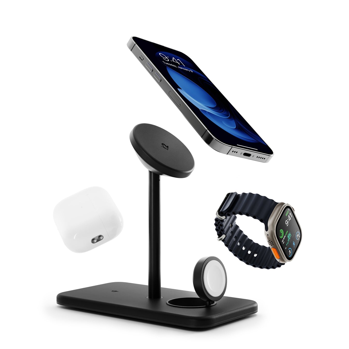 Twelve South HiRise 3 Deluxe 3-in-1 Wireless Charger – schwarz