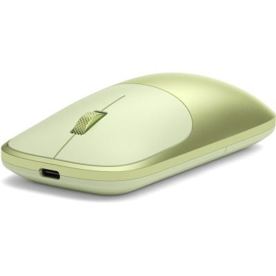 Auf weißem Hintergrund ist eine elegante Satechi Slim EX Wireless Mouse in der Farbe „Citrus“ zu sehen, die über ein Scrollrad, einen USB-C-Ladeanschluss und ein minimalistisches Design verfügt.