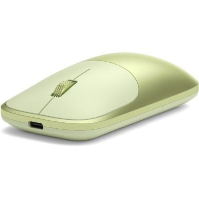 Auf weißem Hintergrund ist eine elegante Satechi Slim EX Wireless Mouse in der Farbe „Citrus“ zu sehen, die über ein Scrollrad, einen USB-C-Ladeanschluss und ein minimalistisches Design verfügt.