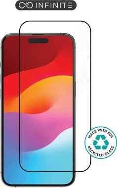 eStuff iPhone 15 Plus Black , Full Cover Titan Shield. Panzerglas