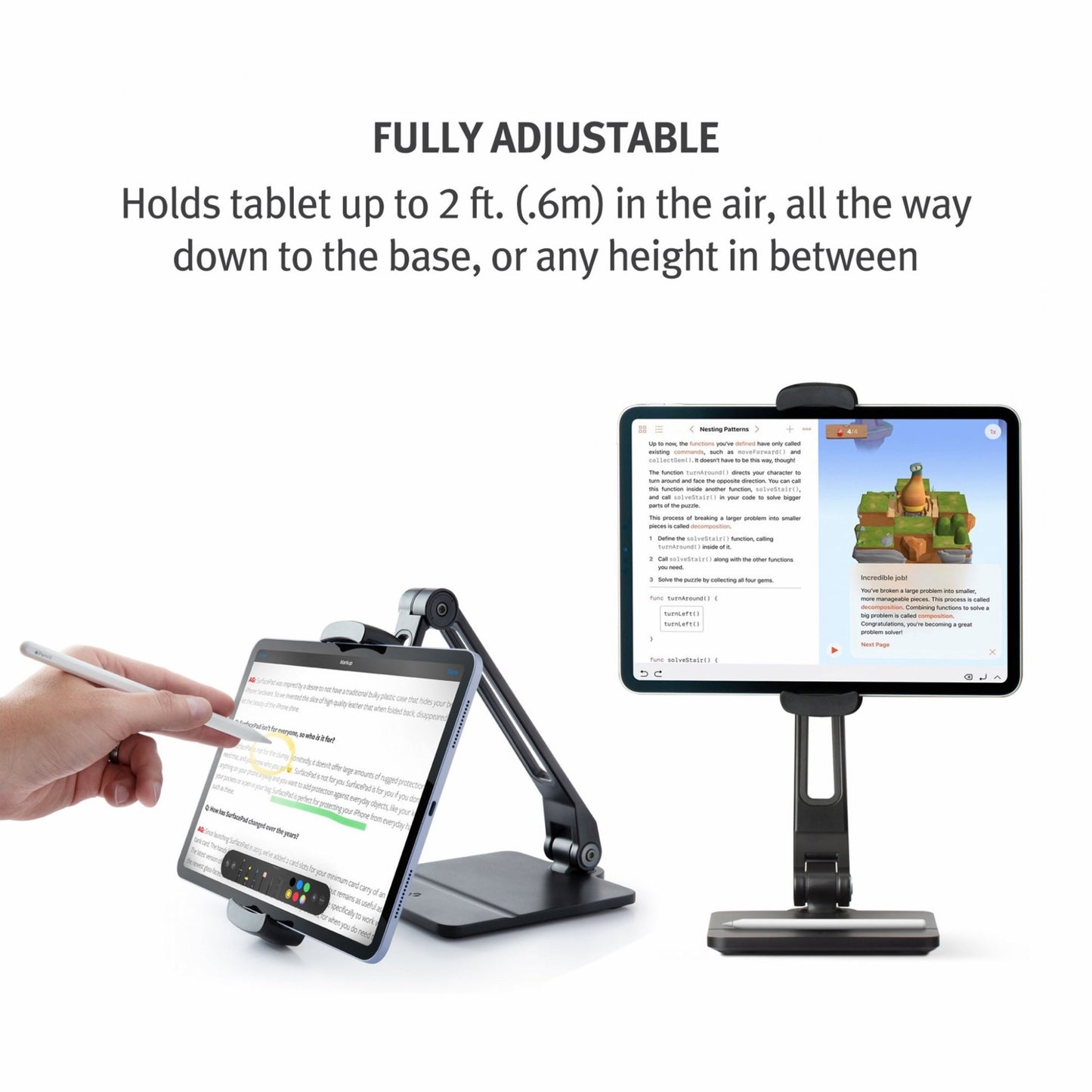 Twelve South HoverBar Duo, justierbare Halterung für iPad & iPhone (schwarz)