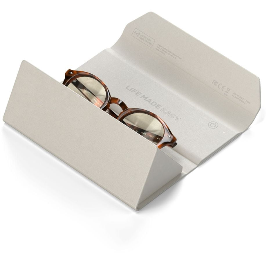 Satechi FindMy Brillenetui aus veganem Leder - beige