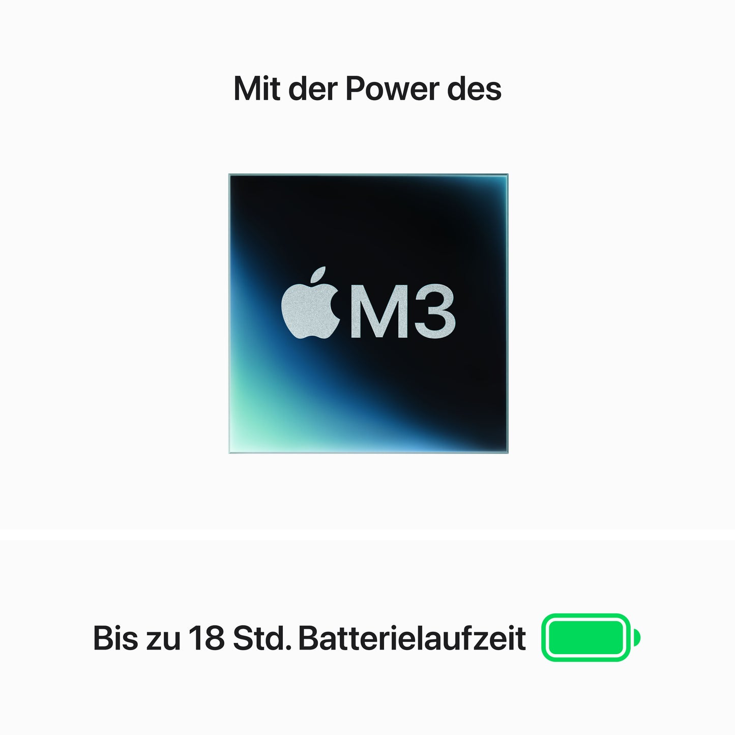 MacBook Air 13 Zoll mit M3 Chip, 8-Core CPU und 10-Core GPU, 16GB, 256GB SSD, mitternacht